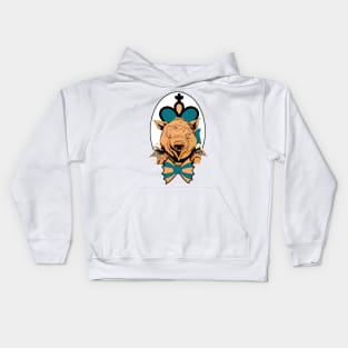 Holy pig with a tie, wings and cross Kids Hoodie